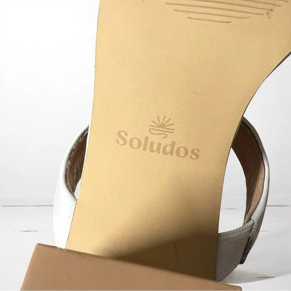 🌻Soludos Ines White Leather Heels | Women's Size 7